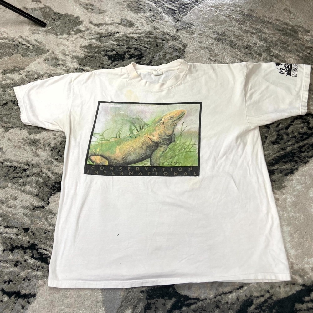 Vintage‎ Nature USA MADE Down the Earth T Shirt XL Rick Hills Iguanas Single St